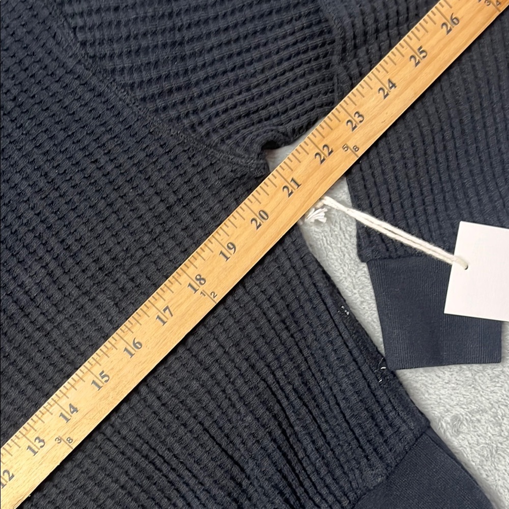 NEW MATE The Label XS 100% Organic Cotton Black‎ Waffle Relaxed Knit Hoodie - Picture 4 of 10